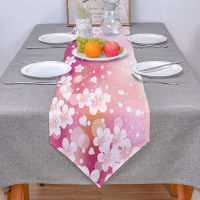 Flower Cherry Blossom Pink Table Runner Modern For Home Track On The Table Cloth Wedding Party Table Decoration Accessories