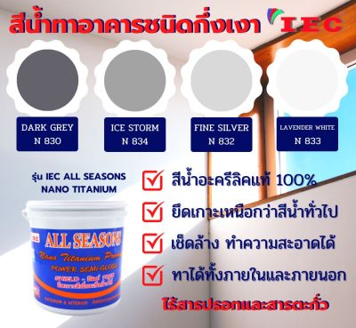 สีน้ำทาอาคารชนิดกึ่งเงา เฉดสีเทา IEC ALL SEASONS NANO TITANIUM