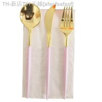 【CW】❏  Birthday Decoration Wedding Supplie Disposable Tableware Plastic Hot Stamping Fork