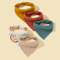 【DT】hot！ 5Pcs/Set Feeding Drool Bibs Cotton Accessories Newborn Color Soft Baby New