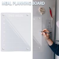 1 Pc Resuable Dry Erase Board Acrylic Clear Weekly Meal Planner Board Fridge Magnet Hanging Notepad With Markers Eraser Laptop Stands