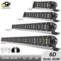 ไฟทำงาน LED 8 14 22 32นิ้ว6D 36-120W 180W,ไฟบาร์ LED คอมโบสำหรับขับรถออฟโรดเรือรถบรรทุกรถ SUV ATV 4WD 4X4