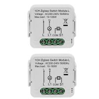 ✤ 2Pcs Tuya Zigbee 3.0 Smart Light Switch Module No Neutral Wire Required Works With For Alexa Google Home 1 Gang