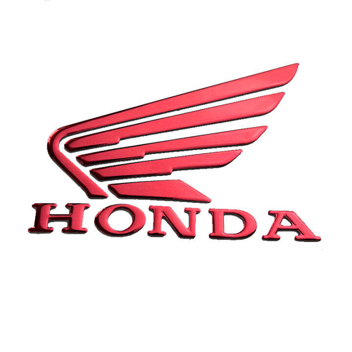 สติ๊กเกอร์โลโก้พลาสติกแบบนิ่มสำหรับมอเตอร์ไซค์1คู่สำหรับ-honda-wing-สีเงินสีทองสีแดงสีดำ