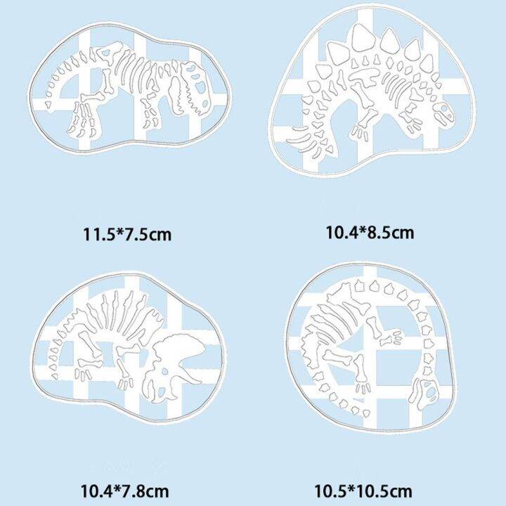 ulcer-4pcs-ลายนูนนูน-แม่พิมพ์ตัดคุกกี้ไดโนเสาร์-พลาสติกทำจากพลาสติก-ฟอสซิลไดโนเสาร์-แม่พิมพ์บิสกิต-ของใหม่-อุปกรณ์เสริมเสริม-แม่พิมพ์อบขนม-อุปกรณ์สำหรับห้องครัว