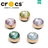 Jibbitz cross charms หัวเข็มขัดโลหะ รูปดอกไม้ ประดับเพชร หลากสี สําหรับตกแต่งรองเท้า 2023