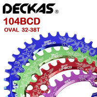 Deckas 104BCD รูปไข่แคบกว้างห่วงโซ่จักรยานเสือภูเขา MTB Mountain จักรยาน Chainwheel 32T 34T 36T 38T Crankset ฟันเดี่ยวแผ่นชิ้นส่วน104 BCD สำหรับ Shimano M370 M410 M610 M615 M670 M780 Crank Crankset