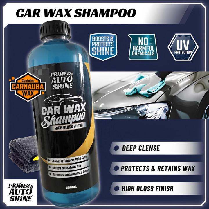 Prime Auto Shines Car Wax Shampoo with Free Microfiber Towel 500ml ...