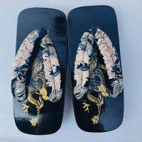 Jane Fanny, Large Size Summer Sandals Japan Mens COS Black Paint Ark Clogs Slipper