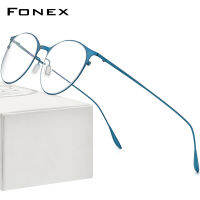 top●FONEX Alloy Glasses Frame Women Vintage Round Optical Eyeglasses Frame Men 2022 New Retro Ultralight Titan Korean Japaness Style Eyewear F8106