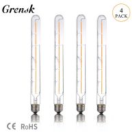 Grensk T30 300mm Tubular Led Lamps 6W Long LED Filament Light Bulb Edison Clear Glass Tube E27 2700K 220V NOT Dimmable Led Bulbs