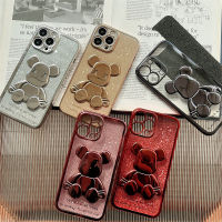 Trendy Brand Glitter Violent Bear Phone case for iphone 14 14plus 14pro 14promax 13 13pro 13promax 12 12pro 12promax New design of electroplating 3D bear model case iphone 11 11pro 11promax x xr xsmax Violent Bear Case for iphone 7+ 8+ Cute Hot Sale