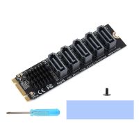 M.2 NGFF SATA to 5-Port SATA3 Expansion Card JM582 Master Chip with Aluminum Alloy Heat Sink Drive Free Support SATA PM