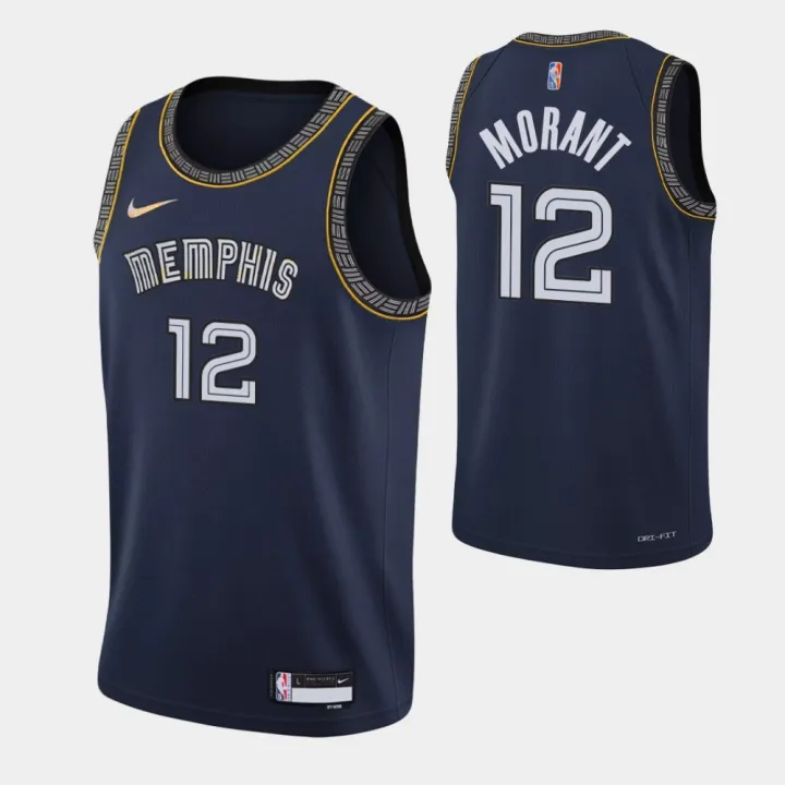 kor Men Memphis Grizzlies 12 Ja Morant Basketball Jerseys White Navy
