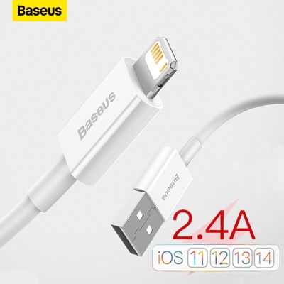 Baseus สายสำหรับ iPhone USB,11 12 Pro Max Xs Xr X SE 8 7 6 Plus 6S สายสายรับส่งข้อมูลที่ชาร์จความเร็วสูง iPad Air Mini 4
