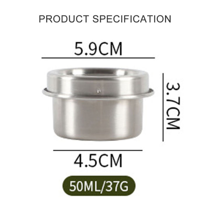 แบบพกพา304สแตนเลสรั่วหลักฐานสดกล่องกรมทรัพย์สินทางปัญญากล่อง50มิลลิลิตรมินิซีลภาชนะครัวโลหะที่ได้รับกล่องเก็บที่มีฝาปิด