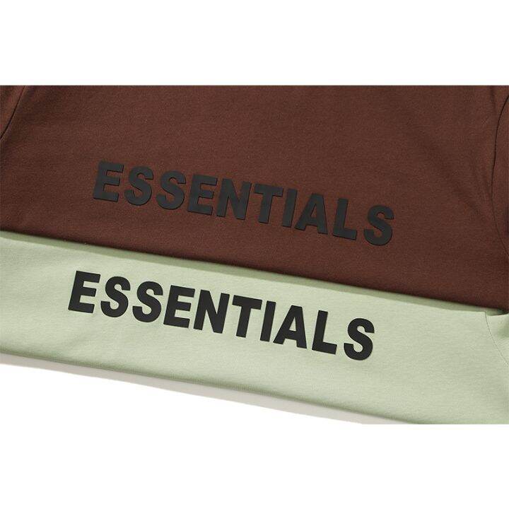 พร้อมส่ง-เสื้อยืดลําลอง-แขนสั้น-พิมพ์ลายโลโก้ตัวอักษร-fear-of-god-essentials-ขนาดใหญ่-สําหรับผู้ชาย-lwk