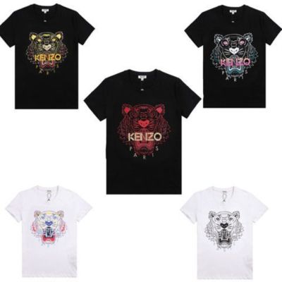 KENZOˉ Spring And Summer New Japanese Trendy Brand Spring And Summer Men And Women Couple Models Tiger Head Print Takata T-Shirt Sports All-Match Short Sleeves