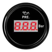 52mm Digital Oil Pressure Gauge Red Backlight For Car Boat 0-10Bar Oil Pressure Meters LCD Display 12V 24V