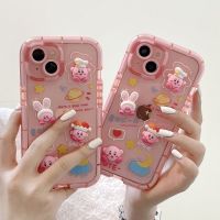 3D Stereoscopic Sanrio kuromi cinnamoroll Kirby Luminous Phone Case For Iphone 11 12 13 Pro Max X Xs Xr Transparent Cover