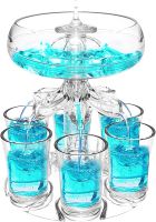 Party Drink Shot Dispenser with 6 Shot Glasses Set Acrylic Holder Drinking Game Tool Family Gathering Bar Wine Glass Set Bar Wine Tools