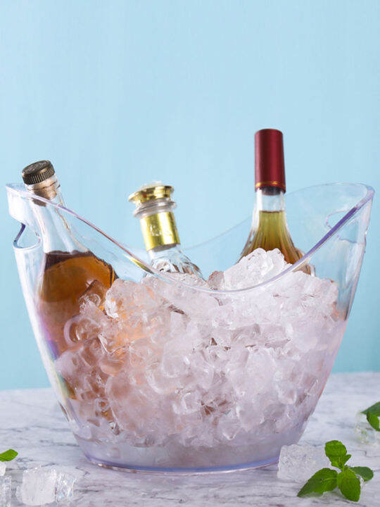 Plastic Transparent Ingot Ice Bucket Acrylic Champagne Bucket Beer ...