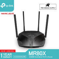 Mercusys MR80X เราเตอร์ WiFi 6 (ไม่รองรับการใส่ซิม) AX3000 Dual-Band WiFi 6 Router เพื่อการสตรีมมิ่ง