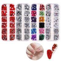 【CW】 1  Flat Back Rhinestone 2/3/4mm Diamonds Strass Manicure Decoration 12 Grids