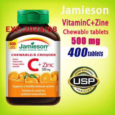 Jamieson vitaminC+zinc Chewable tablets 500mg Natural vitamin C 400 tablets canada
