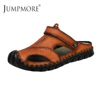 New Casual Men Soft Sandals Comfortable Men Summer Leather Mens slippers Men Roman Summer Outdoor Beach Sandals Big Size 38-48