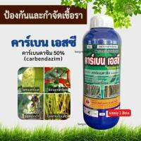 คาร์เบนดาซิม เอสซี (carbendazim) 1L สารป้องกันเชื้อรา สารกำจัดเชื้อราโรคพืช โรคใบไหม้ กาบใบแห้ง โรคใบจุดสีน้ำตาล โรคราแป้ง โรคแอนแทรกโนส