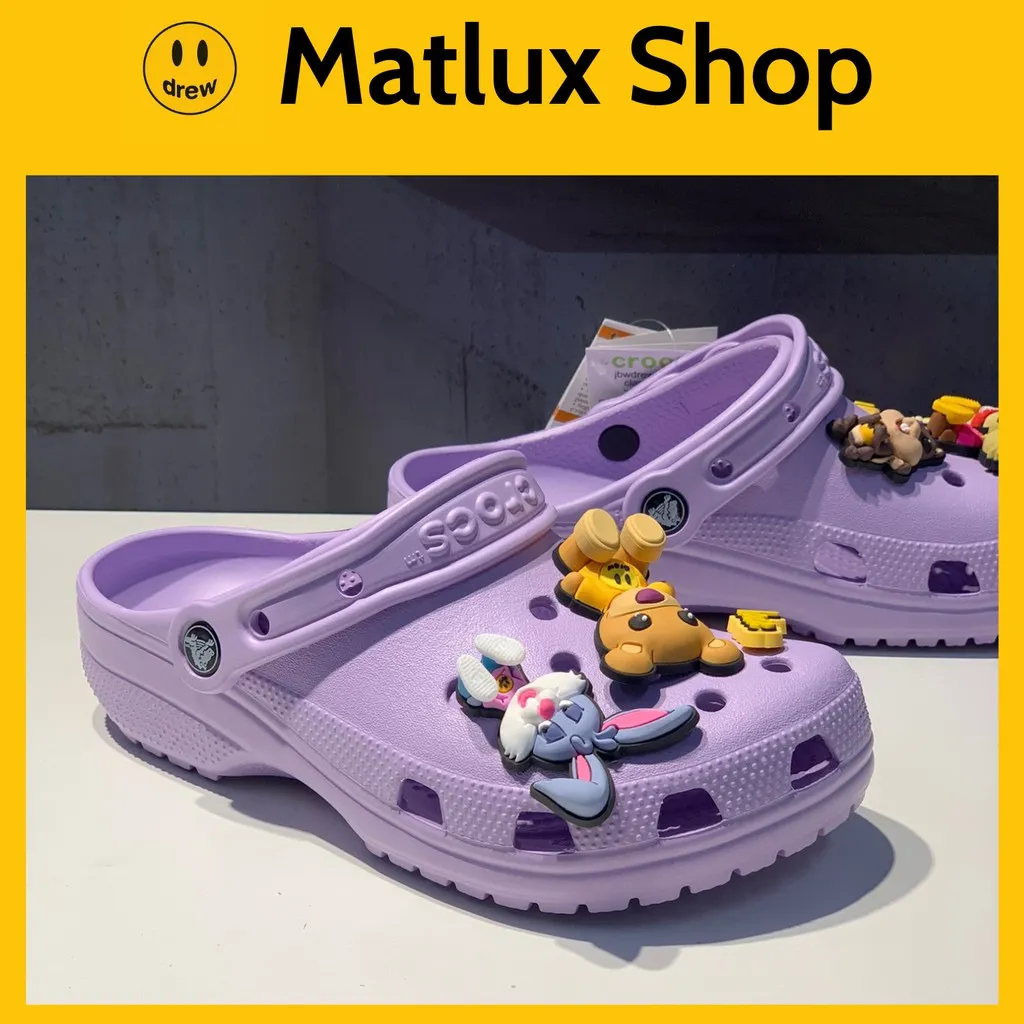 Dép Crocs X Drew House Justin Bieber Màu Tím Bản Cao Cấp Fullbox, túi, Dép  sục Crocs siêu nhẹ đi mưa thời trang nam nữ 