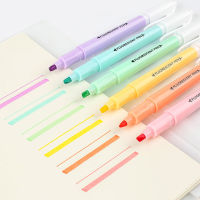 ปากกาไฮไลท์ ปากกาเน้นข้อความ สีพาสเทล 6ด้าม6สี มี2หัว
