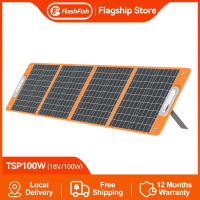 【COD】FlashFish TSP100W แผงโซลาร์เซลล์แบบพับได้ 18V Monocrystalline Solar Cells แผงโซลาร์เซลล์น้ำหนักเบาที่จัดเก็บพลังงานแบบพับได้ที่ชาร์จพลังงานแสงอาทิตย์