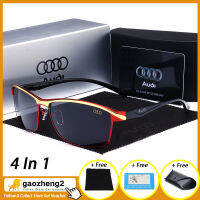 [100% เดิม][4 In 1]Gaozheng2 ออดี้ 551 หรูหราแว่นกันแดดผู้ชายUV400 สีฟ้าเคลือบขับรถโพลาไรซ์แว่นตาชุดของขวัญ