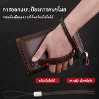 bungee กระเป๋ามือผู้ชายหนังแท้สไตล์ใหม่ลายลิ้นจี่บางเบา