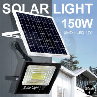 โคมไฟโซล่าเซล 150W Solar Light สปอร์ตไลท์ แท้จาก JD รุ่น JD-8150 สินค้ายกชุดพร้อมรีโมทใช้งาน โคมไฟพลังงานแสงอาทิตย์ แผงโซล่า ไฟโซล่า ไฟสนาม