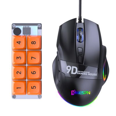MKESPN RGB Programming Custom Mechanical Keyboard and Gaming Mouse Combo 8 Key Copy Paste Mini Button Part Kit for Photoshop Hotswap