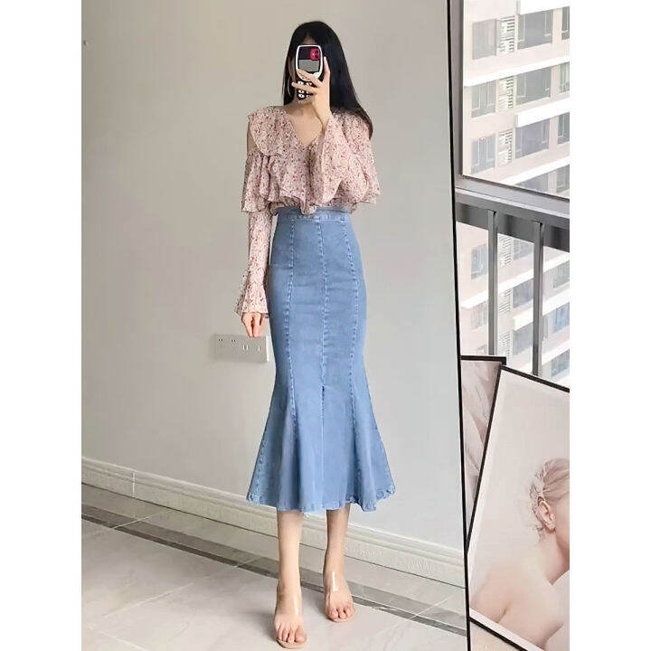 Denim wrap shop skirt queen