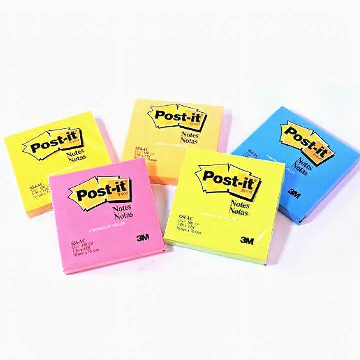 Post It Notes 654-AC 76x76mm - Sticky Notes 3M 100 Lembar | Lazada ...