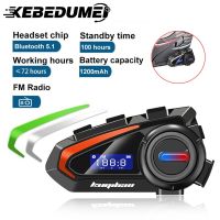 Bluetooth Motorcycle Helmet Headset Waterproof FM Radio Wireless Headphones Voice Control Roise Reduction Earphone three-colour Adhesives Tape