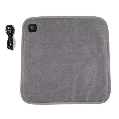 Car Heating Cushion Office Seats Pad Warmer with USB Cable Fast-Heating Electric Winter Warm Adjustable Temperature