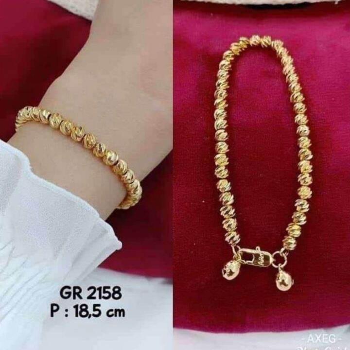 Gelang Tangan Titanium Dewasa Motif Biji Lada Gold Lazada Indonesia