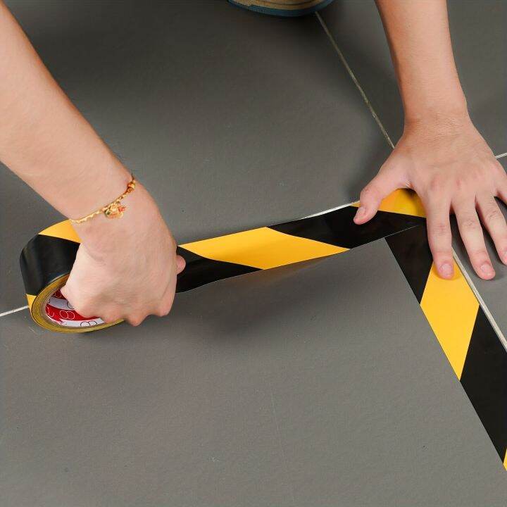 40mm/1.57inch Width, Warning Tape, PVC Floor Tape, Zebra Black Yellow