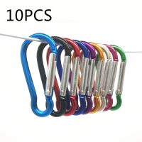 ℡☏ 10pcs M6 Color Carabiners Aluminum Alloy Carabiner Spring Snap Clip Hooks Keychain Climbing Carabiner for Keys Camping Tools