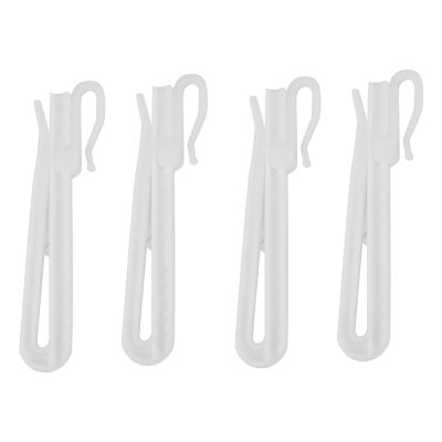 200PCS Plastic Curtain Hanging Hooks Stereo Window White Plastic Adjustable Height Curtain Accessories for Hang Ceiling 9cm