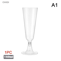 CHIDI แก้วไวน์แชมเปญแบบใสแบบใช้แล้วทิ้งขนาด1 10ชิ้นถ้วยไวน์อุปกรณ์สำหรับเทศกาลครบรอบแต่งงานสำหรับงานเลี้ยงวันเกิด