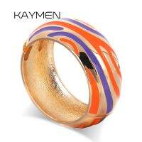 KAYMEN กำไลข้อมือกำไลข้อมือเคลือบหลากสีสำหรับผู้หญิงงานปาร์ตี้งานแต่งงานขายส่งราคาดร็อปชิป