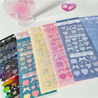 Cute Bowknot Cream Love Heart Stickers Hand Account Idol Card DIY Material Decorative Sticker Personalized Korean Stationery Label Maker Tape