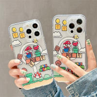 การ์ตูนมาริโอ้น่ารักใช้ลวดลายท่อสำหรับ IPhone 14 13 12 11 Pro Max เคสโทรศัพท์แฟชั่นความคิดสร้างสรรค์